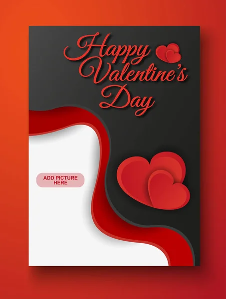 赤と暗い背景に赤の心 バレンタインの日や結婚式の装飾的な愛の概念 バナーの販売 あなたのテキストのための場所 ベクター Eps チラシのデザイン — ストックベクタ