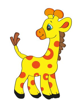 İllüstrasyon izole karikatür sevimli zürafa. Vektör eps 10