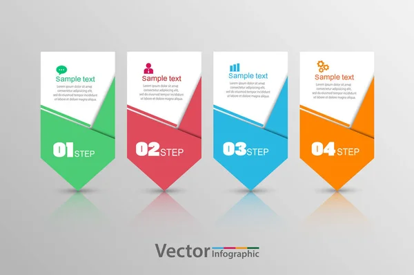 Vector Infographic Template Options Workflow Process Chart Timeline Infographics Design — Stock Vector