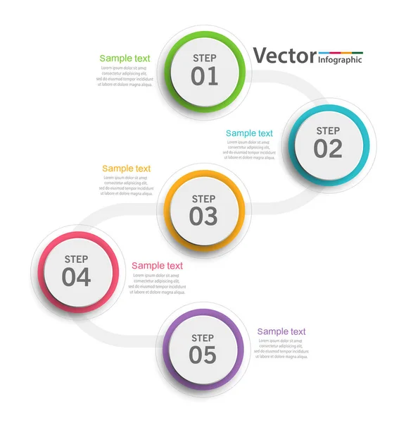 Modèle Abstrait Options Numéro Infographie Avec Étapes Peut Être Utilisé — Image vectorielle