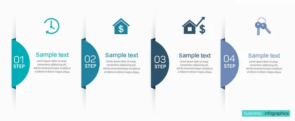 Modèle Conception Infographique Avec Options Étapes Pour Contenu Diagramme Organigramme — Image vectorielle