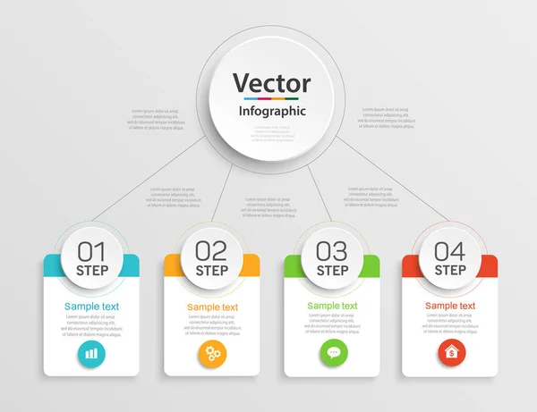 Infographic Design Template Options Steps Content Diagram Flowchart Steps Parts — Stock Vector
