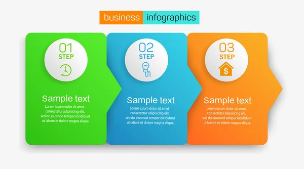 Business Infographic Template Vector Design Icons Options Steps Can Used — Stock Vector
