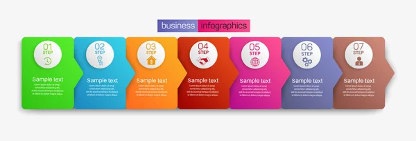 Business Infographics Design Template Steps Options Can Used Workflow Layout — Stock Vector