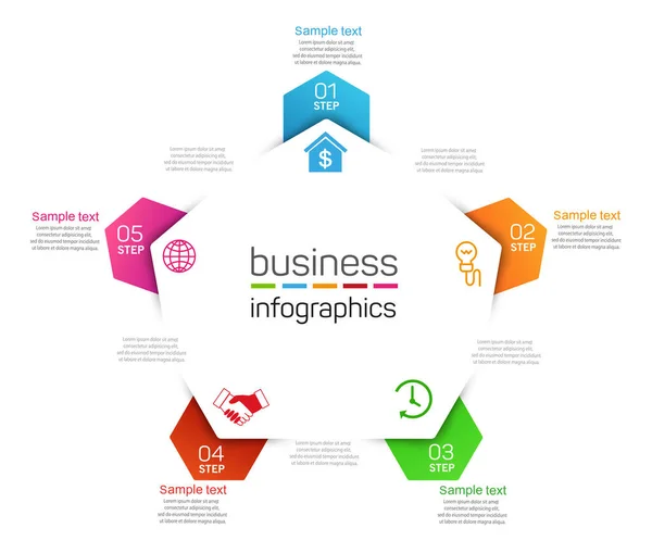 Infografik Vektordesign Vorlage Mit Optionen Schritten Oder Prozessen Kann Für — Stockvektor