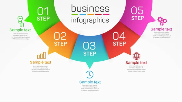 Kreisförmige Geschäftsinfografik Vektor Design Vorlage Mit Optionen Schritten Oder Prozessen — Stockvektor
