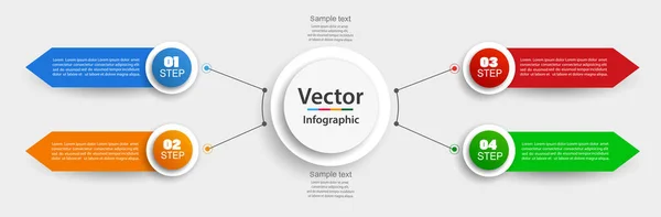 Infografik Design Vorlage Mit Optionen Und Schritten Für Inhalt Diagramm — Stockvektor