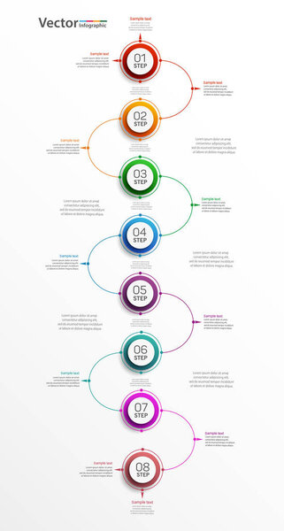 Business  infographic template with icons and 8 options or steps 