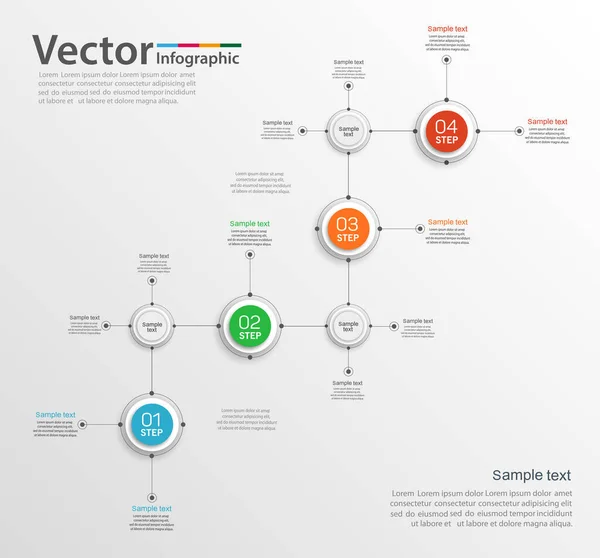 Modèle Conception Infographique Avec Options Étapes Pour Contenu Diagramme Organigramme — Image vectorielle