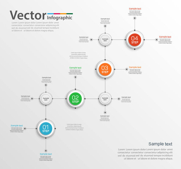 Infographic design template with options and 4 steps. For content, diagram, flowchart,steps, parts, timeline infographics, workflow layout, chart