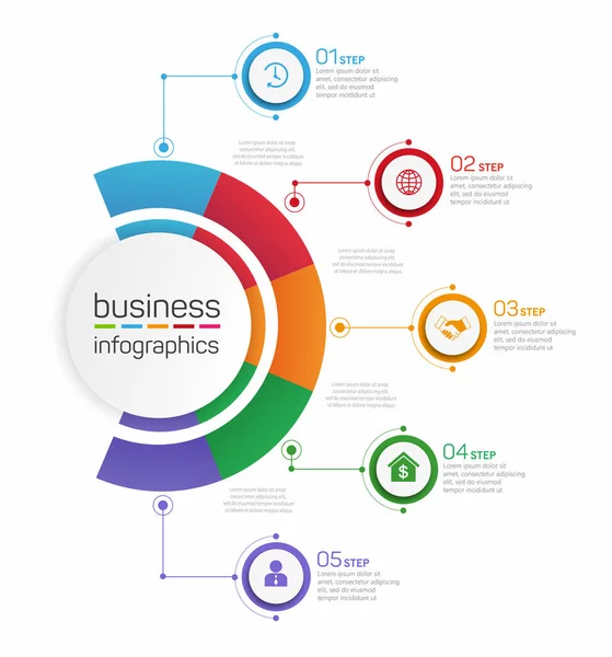 Infographic Design Template Options Parts Steps Processes Can Used Workflow — Stock Vector