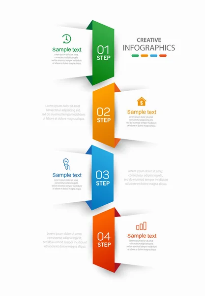 Infografikai Szám Opciók Sablon Lépésben Használható Munkafolyamat Elrendezés Diagram Üzleti — Stock Vector