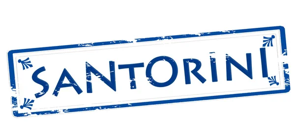 Razítko Aplikací Word Santorini Uvnitř Vektorové Ilustrace — Stockový vektor
