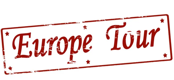 Sello Goma Con Texto Europa Tour Interior Ilustración Vectorial — Archivo Imágenes Vectoriales