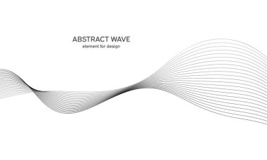 Tasarım için soyut dalga elemanı. Dijital frekans dengeleyici. Tarzlanmış çizgi sanat arka planı. Vektör çizimi. Karıştırma aracı kullanılarak oluşturulan çizgilerle dalga. Dalgalı kıvrımlı çizgi, düz çizgi