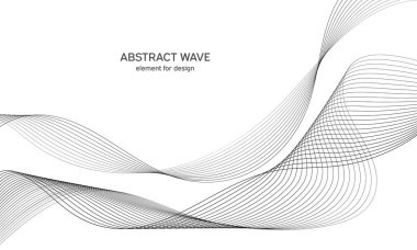 Tasarım için soyut dalga elemanı. Dijital frekans dengeleyici. Tarzlanmış çizgi sanat arka planı. Vektör çizimi. Karıştırma aracı kullanılarak oluşturulan çizgilerle dalga. Dalgalı kıvrımlı çizgi, düz çizgi