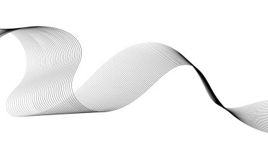 Tasarım için soyut dalga elemanı. Dijital frekans dengeleyici. Tarzlanmış çizgi sanat arka planı. Vektör çizimi. Karıştırma aracı kullanılarak oluşturulan çizgilerle dalga. Dalgalı kıvrımlı çizgi, düz çizgi