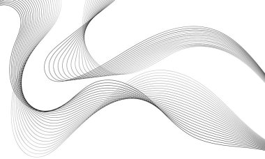 Tasarım için soyut dalga elemanı. Dijital frekans dengeleyici. Tarzlanmış çizgi sanat arka planı. Vektör çizimi. Karıştırma aracı kullanılarak oluşturulan çizgilerle dalga. Dalgalı kıvrımlı çizgi, düz çizgi