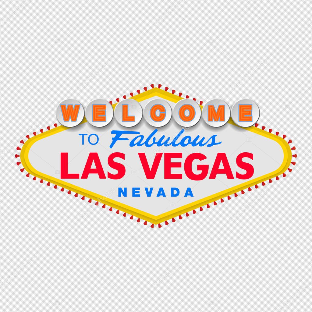 Classic retro Welcome to Las Vegas sign. Simple modern flat vector style illustration