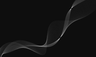 Tasarım için soyut dalga öğe. Dijital frekans parça ekolayzer. Stilize çizgi arka plan sanat. Karışım Aracı kullanılarak oluşturulan çizgilerle renkli parlak dalga. Eğri dalgalı çizgi, düz şerit