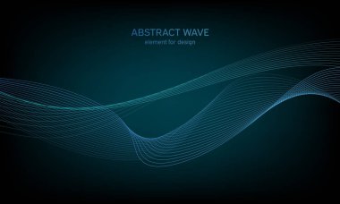 Tasarım için soyut dalga öğe. Dijital frekans parça ekolayzer. Stilize çizgi arka plan sanat. Karışım Aracı kullanılarak oluşturulan çizgilerle renkli parlak dalga. Eğri dalgalı çizgi, düz şerit