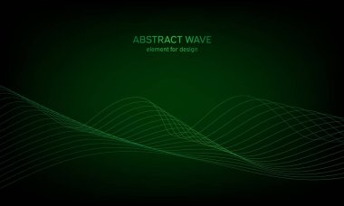 Tasarım için soyut dalga öğe. Dijital frekans parça ekolayzer. Stilize çizgi arka plan sanat. Karışım Aracı kullanılarak oluşturulan çizgilerle renkli parlak dalga. Eğri dalgalı çizgi, düz şerit