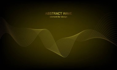 Tasarım için soyut dalga öğe. Dijital frekans parça ekolayzer. Stilize çizgi arka plan sanat. Karışım Aracı kullanılarak oluşturulan çizgilerle renkli parlak dalga. Eğri dalgalı çizgi, düz şerit