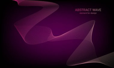 Tasarım için soyut dalga öğe. Dijital frekans parça ekolayzer. Stilize çizgi arka plan sanat. Karışım Aracı kullanılarak oluşturulan çizgilerle renkli parlak dalga. Eğri dalgalı çizgi, düz şerit