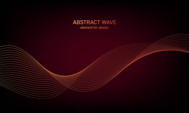 Tasarım için soyut dalga öğe. Dijital frekans parça ekolayzer. Stilize çizgi arka plan sanat. Karışım Aracı kullanılarak oluşturulan çizgilerle renkli parlak dalga. Eğri dalgalı çizgi, düz şerit