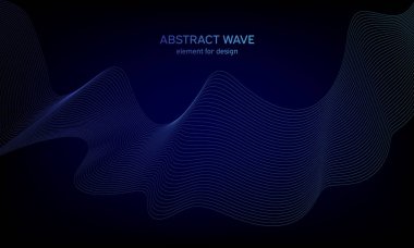 Tasarım için soyut dalga öğe. Dijital frekans parça ekolayzer. Stilize çizgi arka plan sanat. Karışım Aracı kullanılarak oluşturulan çizgilerle renkli parlak dalga. Eğri dalgalı çizgi, düz şerit