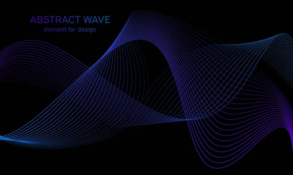 Elemento Onda Abstrato Para Design Equalizador Frequência Digital Linha Estilizada — Vetor de Stock