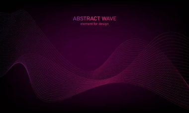 Tasarım için soyut dalga öğe. Dijital frekans parça ekolayzer. Stilize çizgi arka plan sanat. Karışım Aracı kullanılarak oluşturulan çizgilerle renkli parlak dalga. Eğri dalgalı çizgi, düz şerit