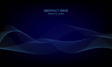 Tasarım için soyut dalga öğe. Dijital frekans parça ekolayzer. Stilize çizgi arka plan sanat. Karışım Aracı kullanılarak oluşturulan çizgilerle renkli parlak dalga. Eğri dalgalı çizgi, düz şerit