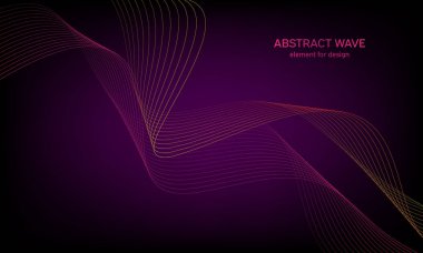 Tasarım için soyut dalga öğe. Dijital frekans parça ekolayzer. Stilize çizgi arka plan sanat. Karışım Aracı kullanılarak oluşturulan çizgilerle renkli parlak dalga. Eğri dalgalı çizgi, düz şerit