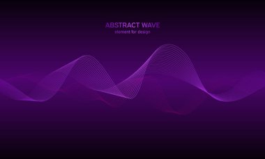 Tasarım için soyut dalga öğe. Dijital frekans parça ekolayzer. Stilize çizgi arka plan sanat. Karışım Aracı kullanılarak oluşturulan çizgilerle renkli parlak dalga. Eğri dalgalı çizgi, düz şerit