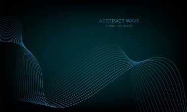 Tasarım için soyut dalga öğe. Dijital frekans parça ekolayzer. Stilize çizgi arka plan sanat. Karışım Aracı kullanılarak oluşturulan çizgilerle renkli parlak dalga. Eğri dalgalı çizgi, düz şerit