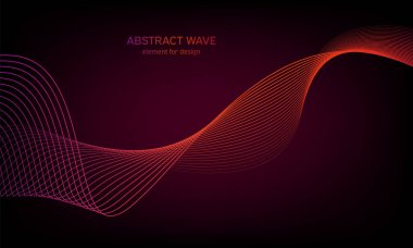 Tasarım için soyut dalga öğe. Dijital frekans parça ekolayzer. Stilize çizgi arka plan sanat. Karışım Aracı kullanılarak oluşturulan çizgilerle renkli parlak dalga. Eğri dalgalı çizgi, düz şerit