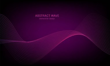 Tasarım için soyut dalga öğe. Dijital frekans parça ekolayzer. Stilize çizgi arka plan sanat. Karışım Aracı kullanılarak oluşturulan çizgilerle renkli parlak dalga. Eğri dalgalı çizgi, düz şerit