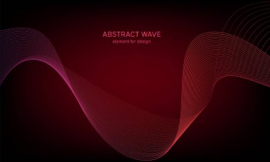 Tasarım için soyut dalga öğe. Dijital frekans parça ekolayzer. Stilize çizgi arka plan sanat. Karışım Aracı kullanılarak oluşturulan çizgilerle renkli parlak dalga. Eğri dalgalı çizgi, düz şerit