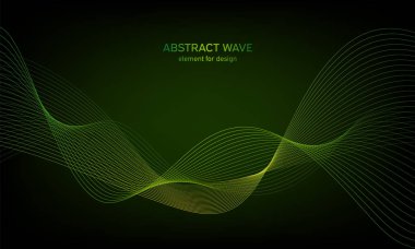 Tasarım için soyut dalga öğe. Dijital frekans parça ekolayzer. Stilize çizgi arka plan sanat. Karışım Aracı kullanılarak oluşturulan çizgilerle renkli parlak dalga. Eğri dalgalı çizgi, düz şerit