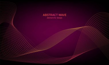 Tasarım için soyut dalga öğe. Dijital frekans parça ekolayzer. Stilize çizgi arka plan sanat. Karışım Aracı kullanılarak oluşturulan çizgilerle renkli parlak dalga. Eğri dalgalı çizgi, düz şerit