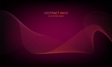 Tasarım için soyut dalga öğe. Dijital frekans parça ekolayzer. Stilize çizgi arka plan sanat. Karışım Aracı kullanılarak oluşturulan çizgilerle renkli parlak dalga. Eğri dalgalı çizgi, düz şerit