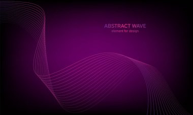 Tasarım için soyut dalga öğe. Dijital frekans parça ekolayzer. Stilize çizgi arka plan sanat. Karışım Aracı kullanılarak oluşturulan çizgilerle renkli parlak dalga. Eğri dalgalı çizgi, düz şerit