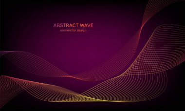 Tasarım için soyut dalga öğe. Dijital frekans parça ekolayzer. Stilize çizgi arka plan sanat. Karışım Aracı kullanılarak oluşturulan çizgilerle renkli parlak dalga. Eğri dalgalı çizgi, düz şerit