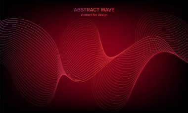 Tasarım için soyut dalga öğe. Dijital frekans parça ekolayzer. Stilize çizgi arka plan sanat. Karışım Aracı kullanılarak oluşturulan çizgilerle renkli parlak dalga. Eğri dalgalı çizgi, düz şerit