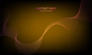 Tasarım için soyut dalga öğe. Dijital frekans parça ekolayzer. Stilize çizgi arka plan sanat. Karışım Aracı kullanılarak oluşturulan çizgilerle renkli parlak dalga. Eğri dalgalı çizgi, düz şerit