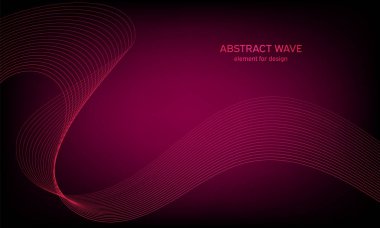 Tasarım için soyut dalga öğe. Dijital frekans parça ekolayzer. Stilize çizgi arka plan sanat. Karışım Aracı kullanılarak oluşturulan çizgilerle renkli parlak dalga. Eğri dalgalı çizgi, düz şerit