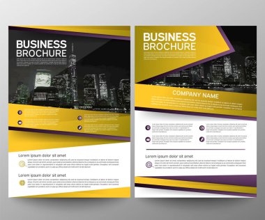 İş broşür afiş tasarım şablonu. Faaliyet raporu. Broşür kapak sunu soyut geometrik arka plan, modern yayını poster Dergisi, A4 boyutunda düzen. Ayarlayın. Sarı. Vektör eps10.
