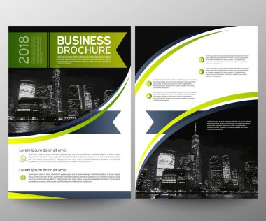 İş broşür afiş tasarım şablonu. Faaliyet raporu. Broşür kapak sunu soyut geometrik arka plan, modern yayını poster Dergisi, A4 boyutunda düzen. Ayarlayın. Yeşil. Vektör eps10.