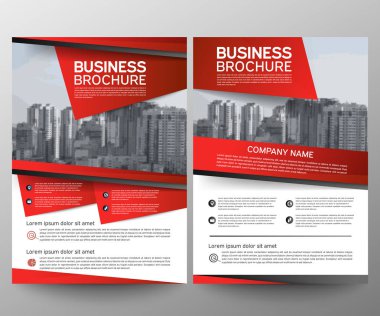 İş broşür afiş tasarım şablonu. Faaliyet raporu. Broşür kapak sunu soyut geometrik arka plan, modern yayını poster Dergisi, A4 boyutunda düzen. Ayarlayın. Kırmızı. Vektör eps10.